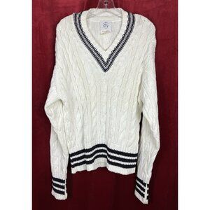Sz BB5 XL Black Fleece Made In Scotland Cotton Cable Tennis Sweater  Thom Browne